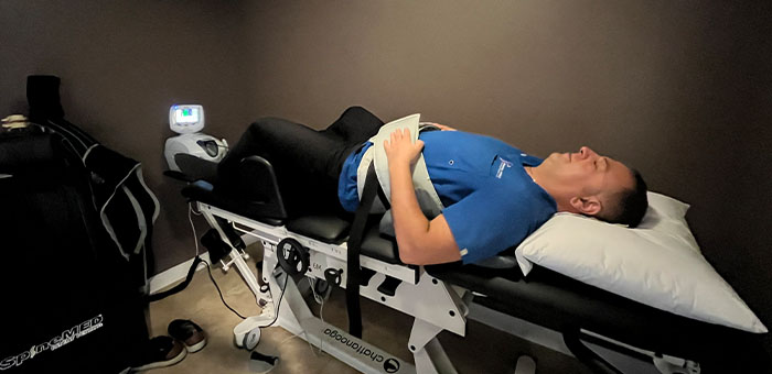 patient receiving spinal decompression in La Verne