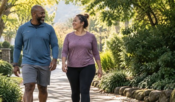 adults walking together as part of a sustainable activity routine in La Verne